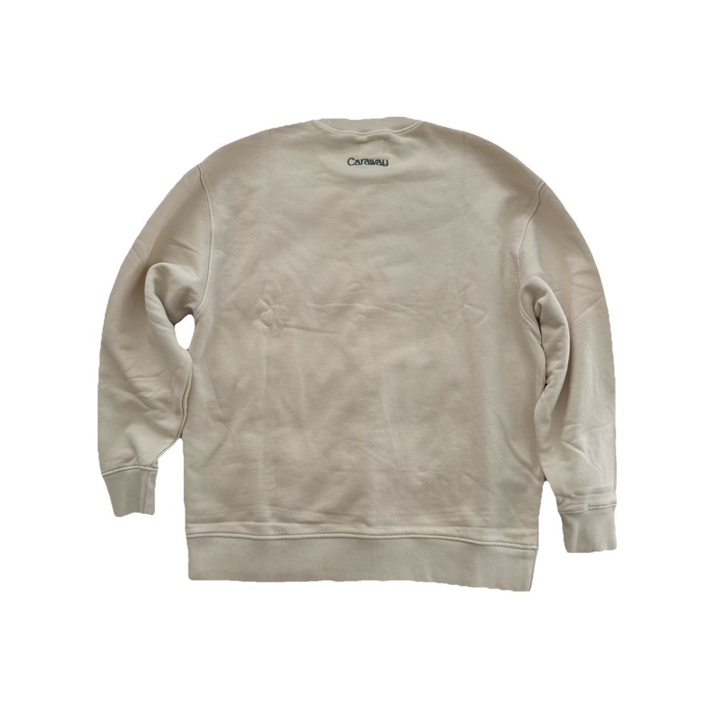 Mate The Label Oversized Organic Cotton Crewneck Embroidered Small Lounge Cream - Picture 8 of 13